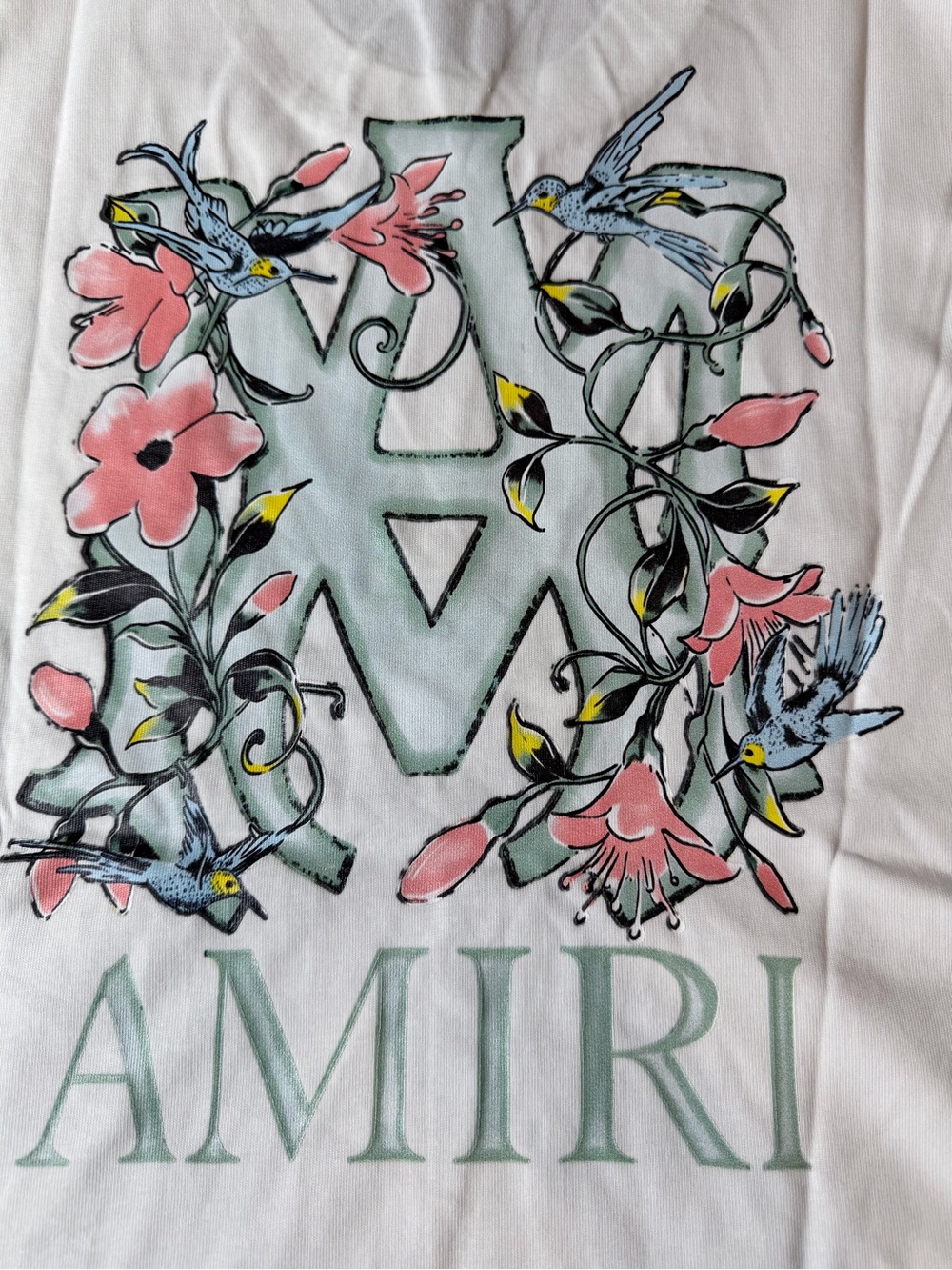 White Tee with Floral Logo - Picture 5 of 11